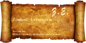 Zombai Erneszta névjegykártya